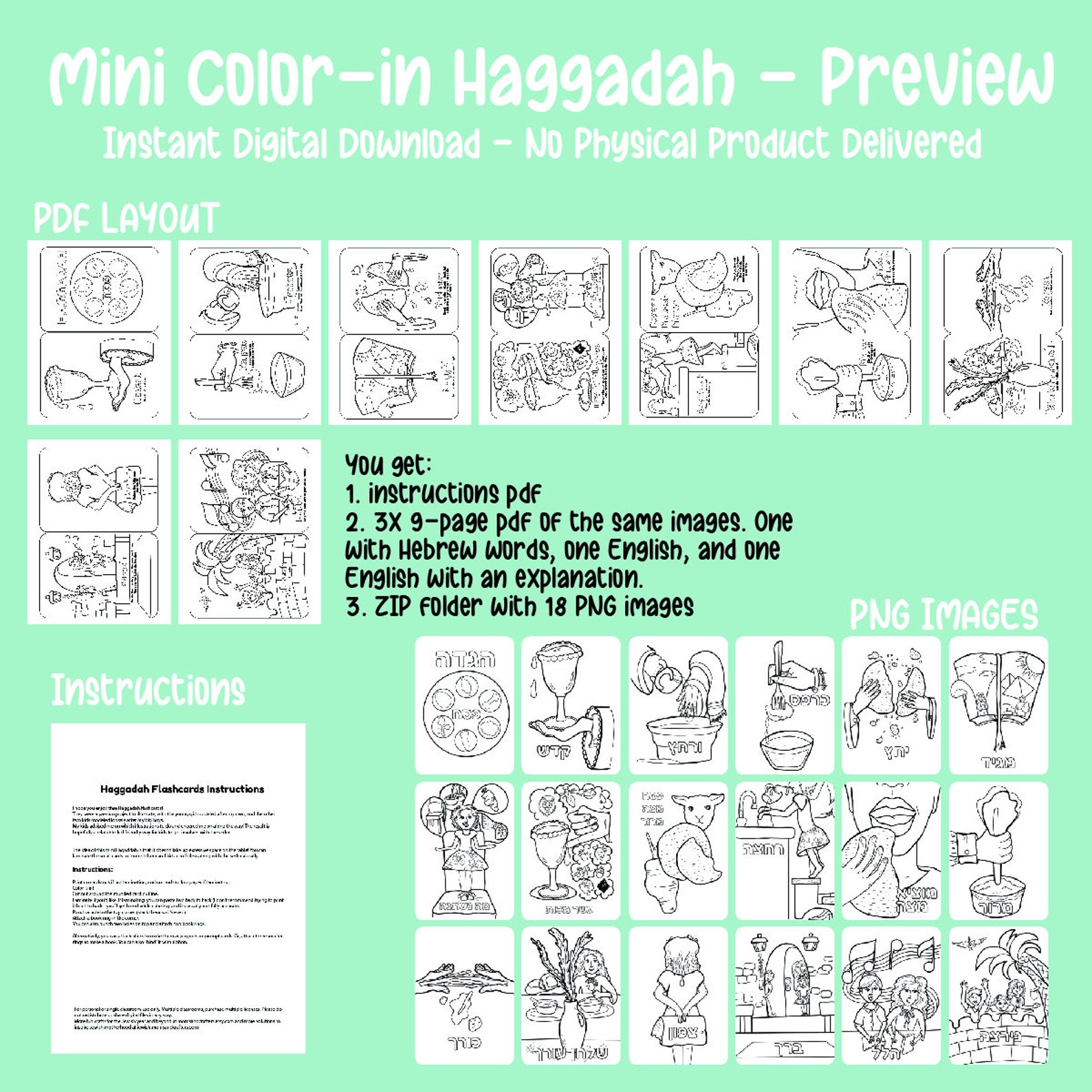 Printable Haggadah Coloring Book Passover Craft for Preschool Kids ...