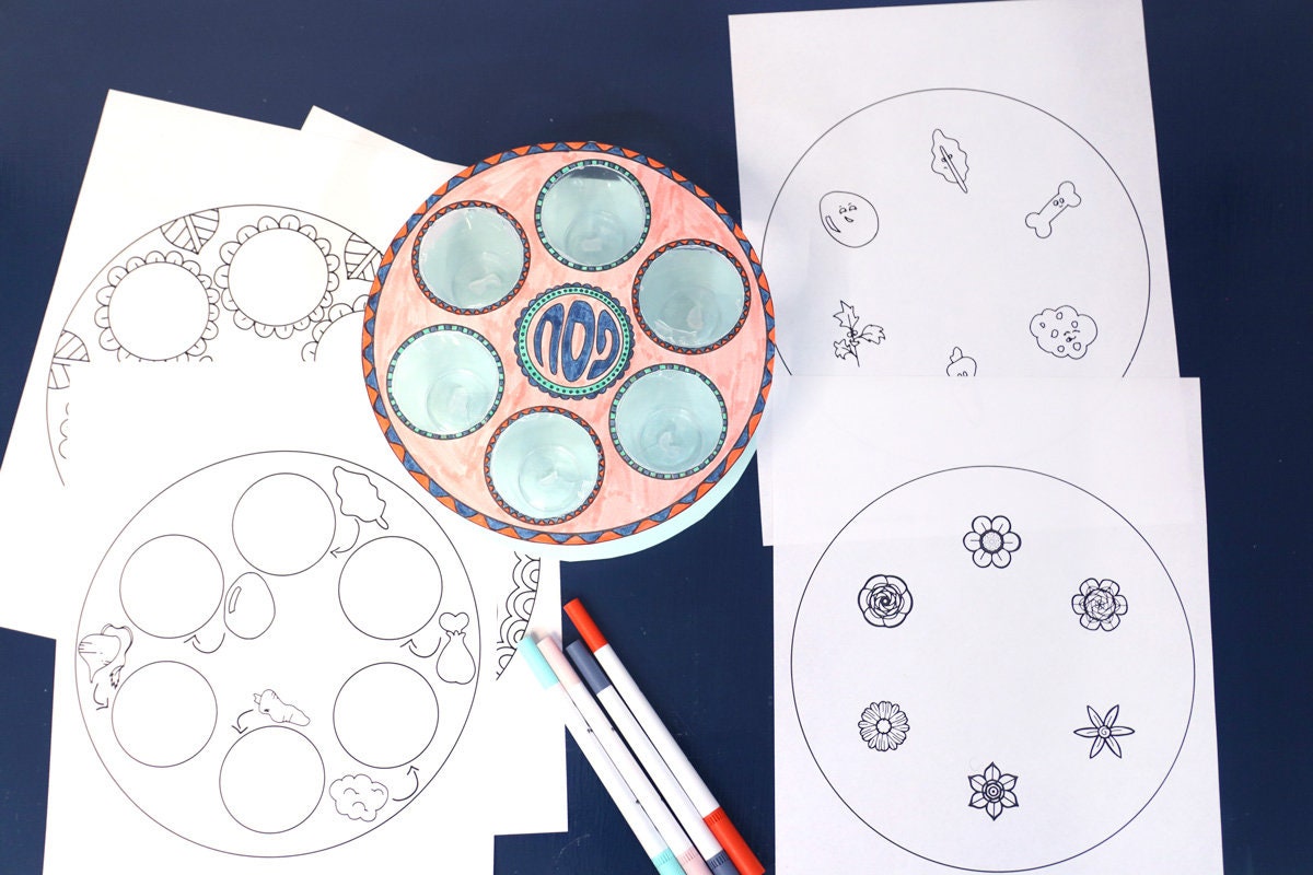 Seder Plate Template Passover Craft for Kids DIY Seder Plate for