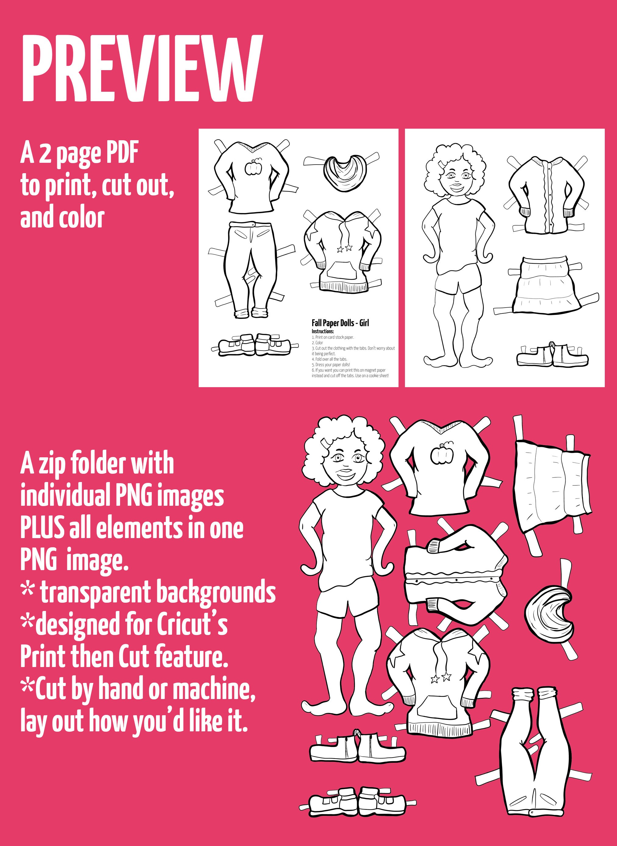 Buy Printable Paper Dolls | Girl Dress up Dolls for Four Seasons 