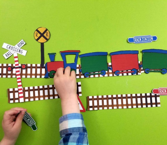 Travel Activity for Toddlers | Train Printable - Train Tracks Magnetic Travel Activity and Play Set | for Preschoolers and Toddlers Il_570xn