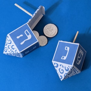 Hanukkah Favors | Printable Paper Dreidel Favor Boxes Templates for Chanukah |  Party Decor  | Printable PDF and PNG Favor Boxes