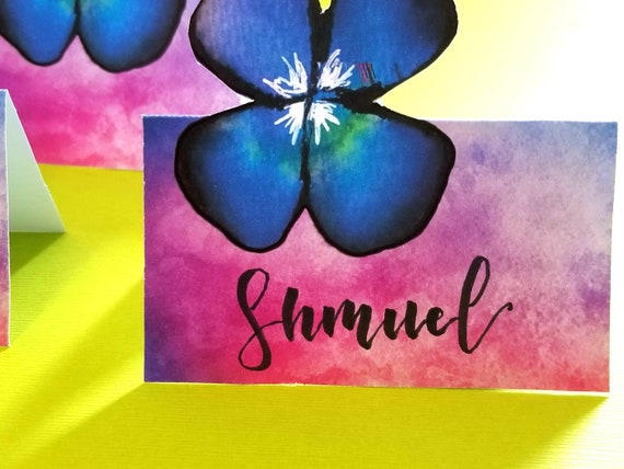 Floral Place Cards Instant Download PDF - Printable floral table decorations -Tropical Watercolor Flower Table Decor Il_570xn