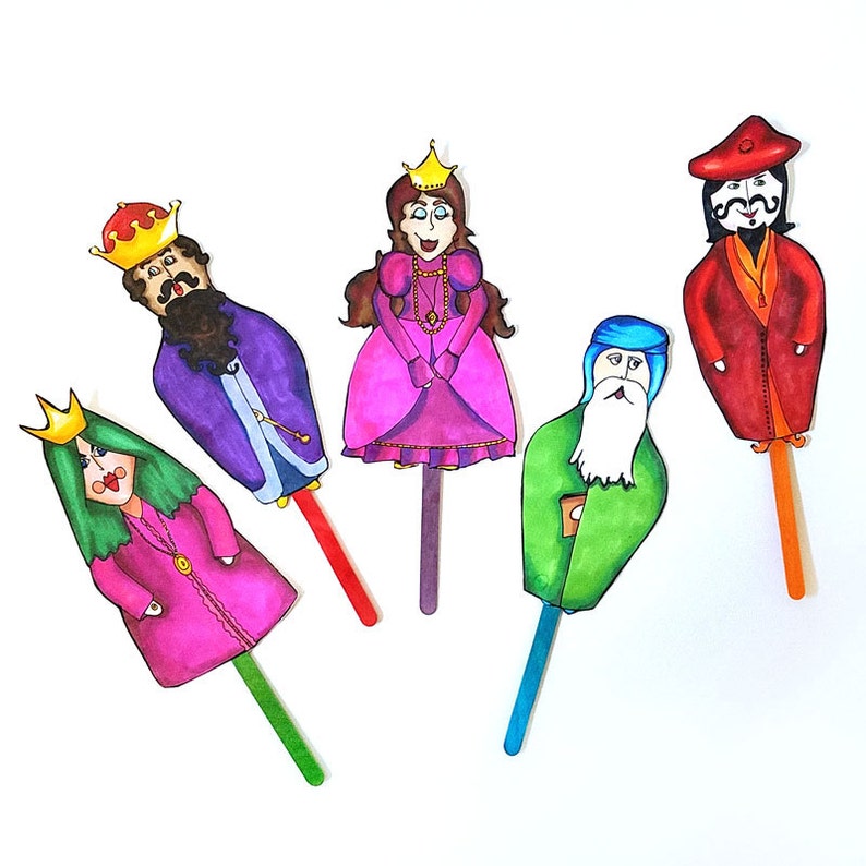PURIM PUPPETS fun printable purim characters puppets a Purim toy for kids Instant digital download image 5
