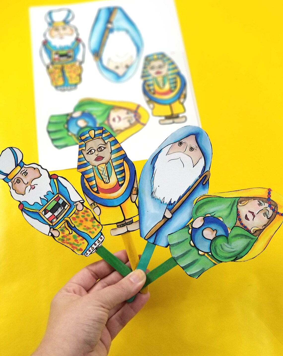 Passover Puppets PUPPETS Fun Printable Pesach Puppets Full Color