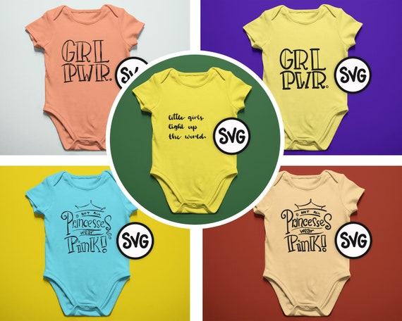 Download Svg Bundle For Baby Girl Onesies And Bodysuits Hand Lettered Cut Files For Feminist Shirts For Girls By Moms Crafters Catch My Party