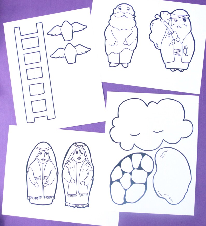 Jacob's Ladder Bible Crafts Parsha Craft for Parshat Vayetzei Printable Crafts &amp; Coloring Pages ...