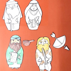 Jacob and Esau Printable Jumbo Puppets | Parsha Craft for Parshat Toldot | Printable Crafts ...