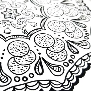 Passover Coloring Pages for Adults / Printable Pesach Jewish Holiday Crafts / For Teens and Grown-ups / Instant Download PDF image 7