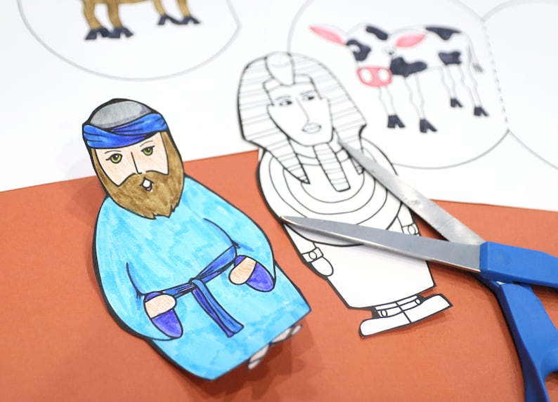 Pharaoh's Dream Craft Printable Puppets Coloring Pages and Paper Crafts ...