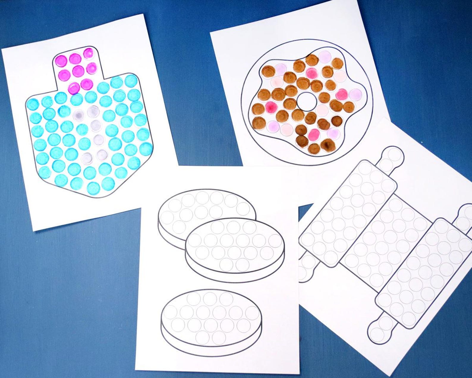 Hanukkah Coloring and Do a Dot Pages | Holiday Coloring Book | Hanukkah ...