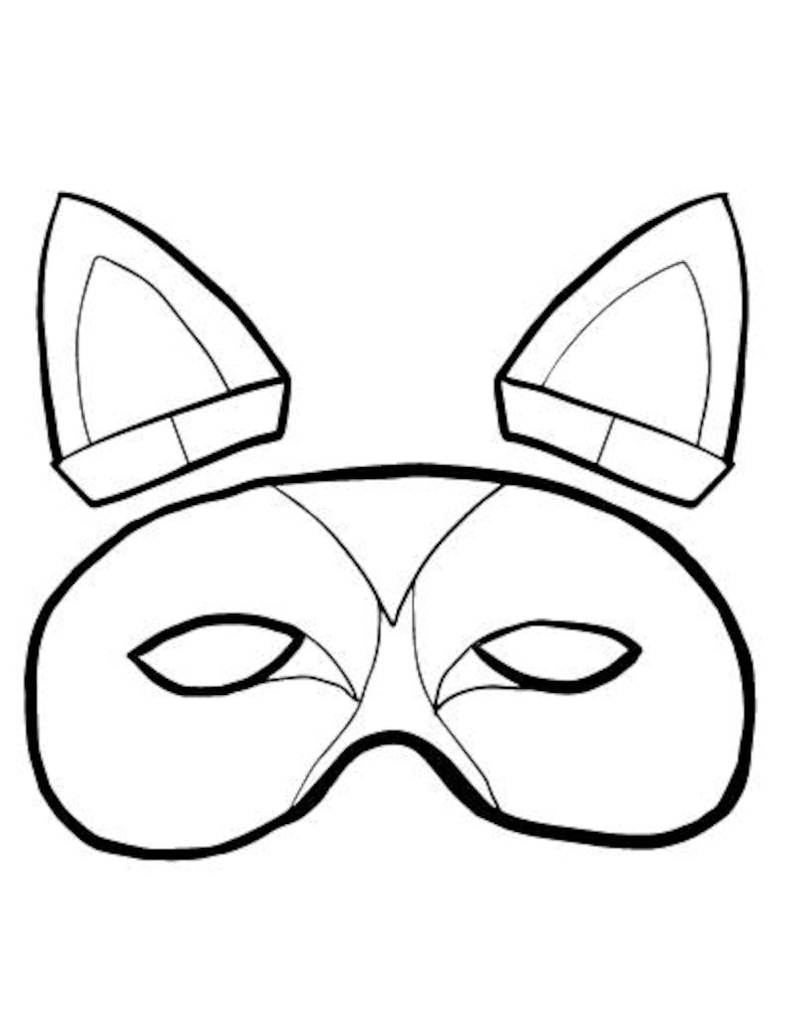 Color-in Cat Masks Printable Adult and Kid Coloring Pages - Etsy