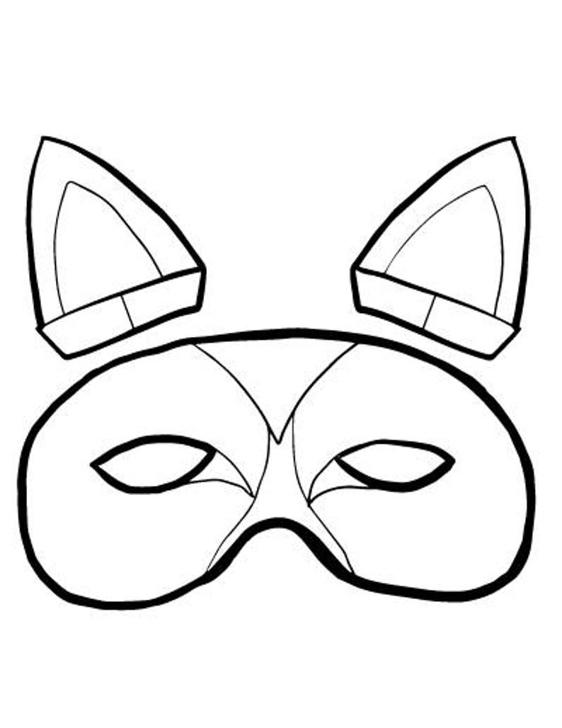 Download Color-in Cat Masks Printable Adult and Kid Coloring Pages ...