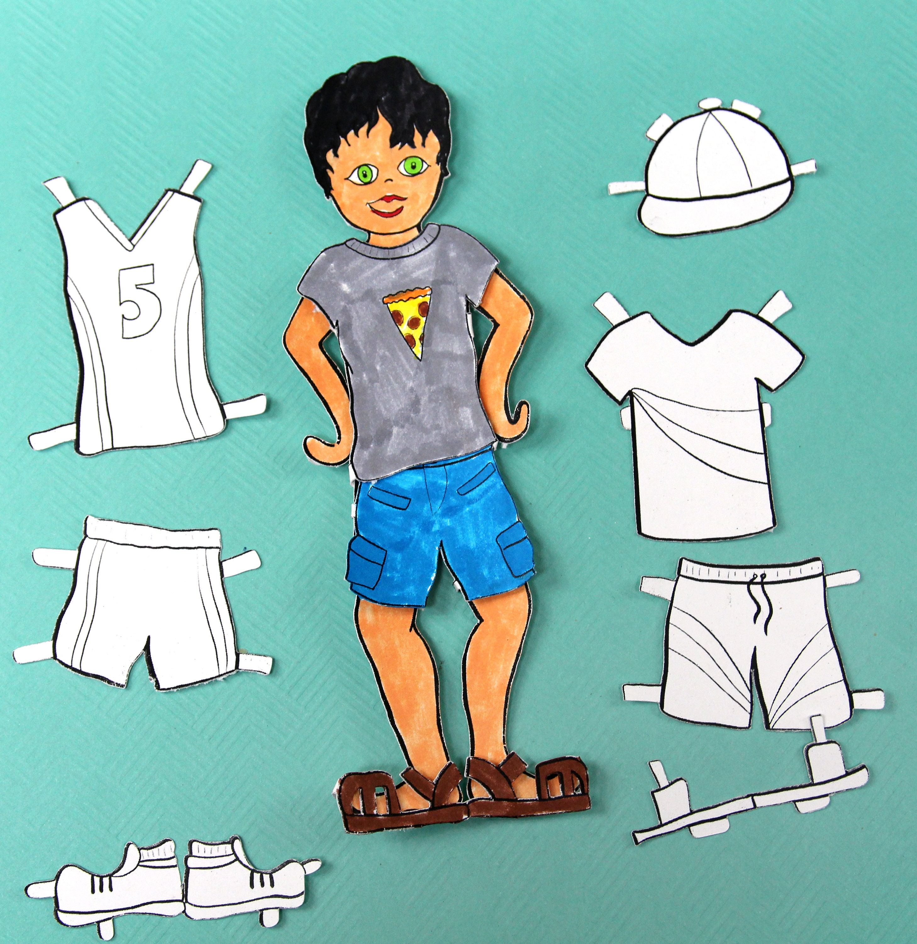 Printable Paper Dolls for Boys & Girls Summer Dress up Paper Etsy