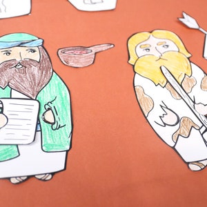 Jacob and Esau Printable Jumbo Puppets | Parsha Craft for Parshat Toldot | Printable Crafts ...