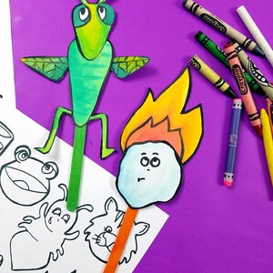 Passover Puppets PUPPETS Coloring Pages Duo printable Pesach character and ten plagues makkot puppets a Pesach activity and toy for kids image 4