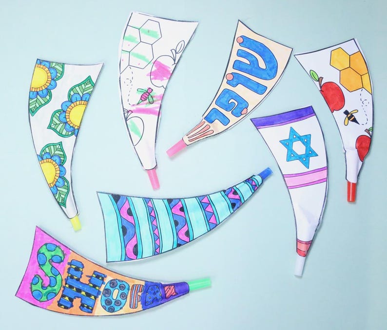 Rosh Hashanah Shofar Color & Craft | Jewish New Year Coloring Pages ...