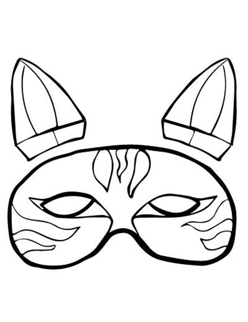 Download Color-in Cat Masks Printable Adult and Kid Coloring Pages ...