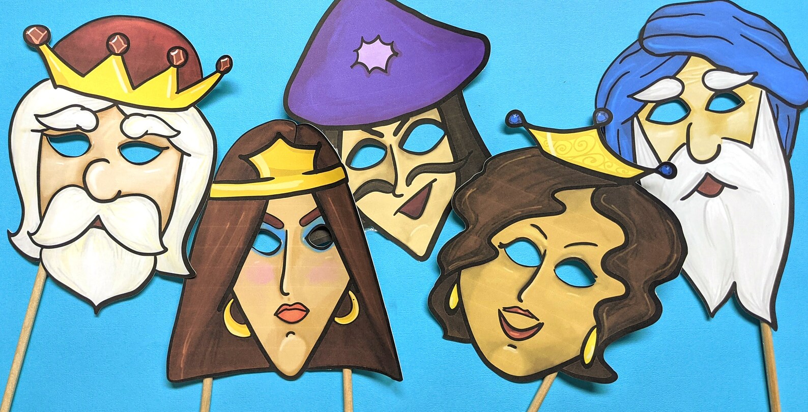 9 Printable PURIM Masks Purim Story Characters And Paper Toy Etsy 