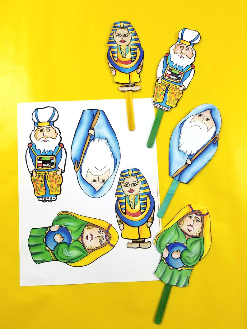 Passover Puppets PUPPETS Fun Printable Pesach Puppets Full Color