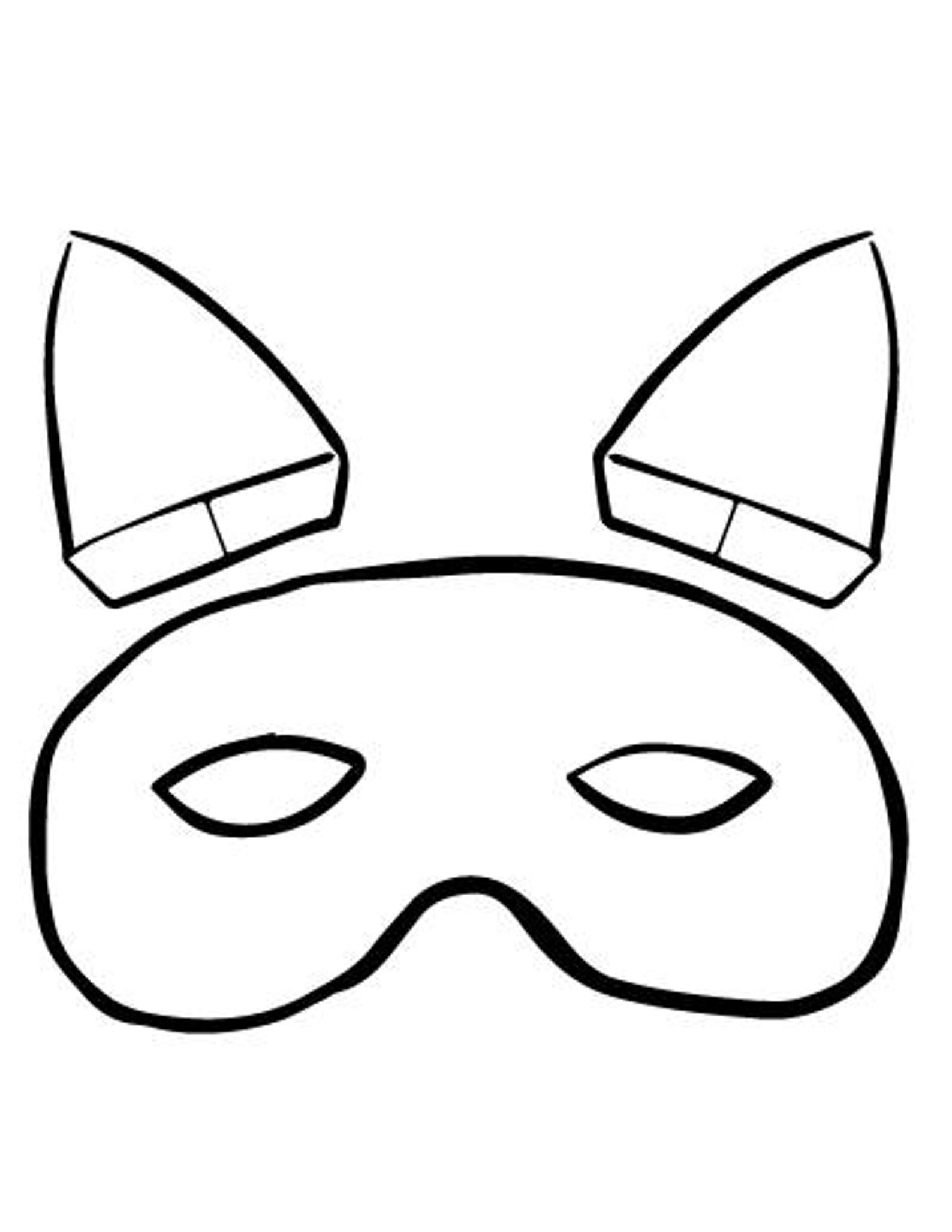 Color-in Cat Masks Printable Adult and Kid Coloring Pages and Paper