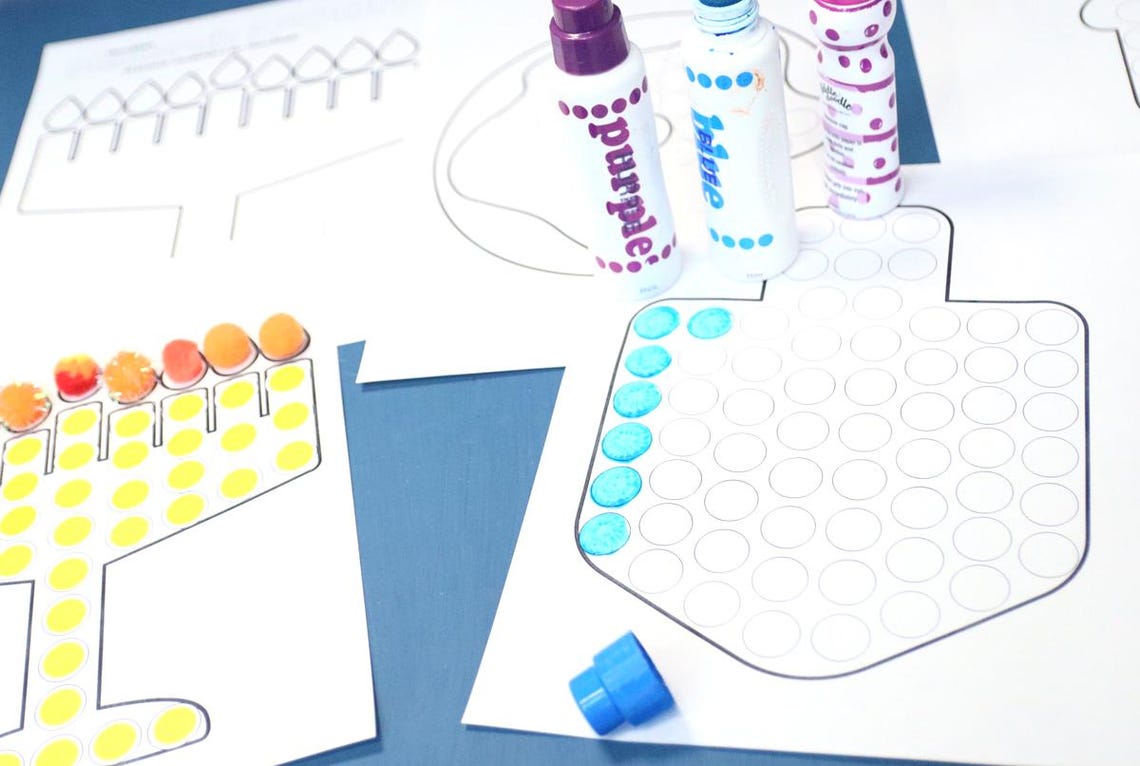 Hanukkah Coloring and Do a Dot Pages | Holiday Coloring Book | Hanukkah ...