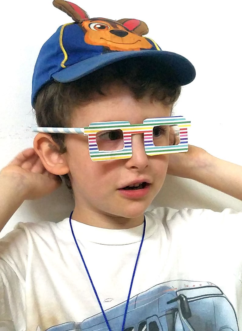 Kid/'s Craft Template Paper Toy Craft Paper Glasses Coloring Page