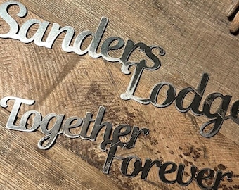 Custom House Name Steel Sign, Laser Cut Address Sign