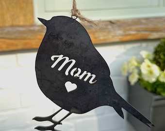 Personalized Rusty Steel Robin Garden Decoration: Memorial Gift