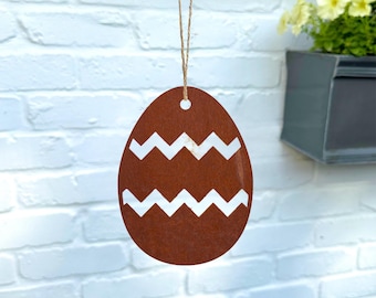 Laser Cut Steel Easter Egg Decoration, Rustic Spring Decor