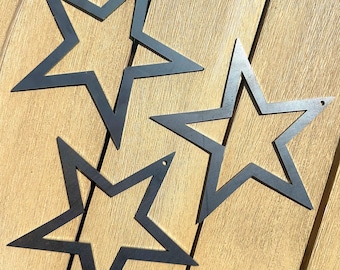 Laser-Cut Steel Rusty Stars: Garden Decoration, Set of 3