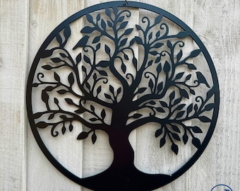 Steel Tree of Life Wall Art: Laser-Cut Home & Garden Decor