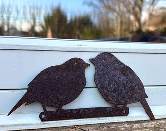 Rusty Metal Robin Fence Topper, Garden Decoration