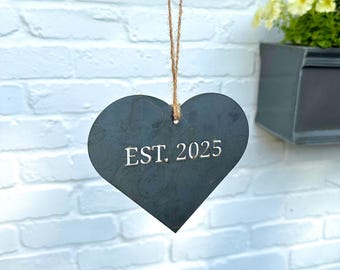 Personalised Steel Heart Garden Decoration - Anniversary Gift