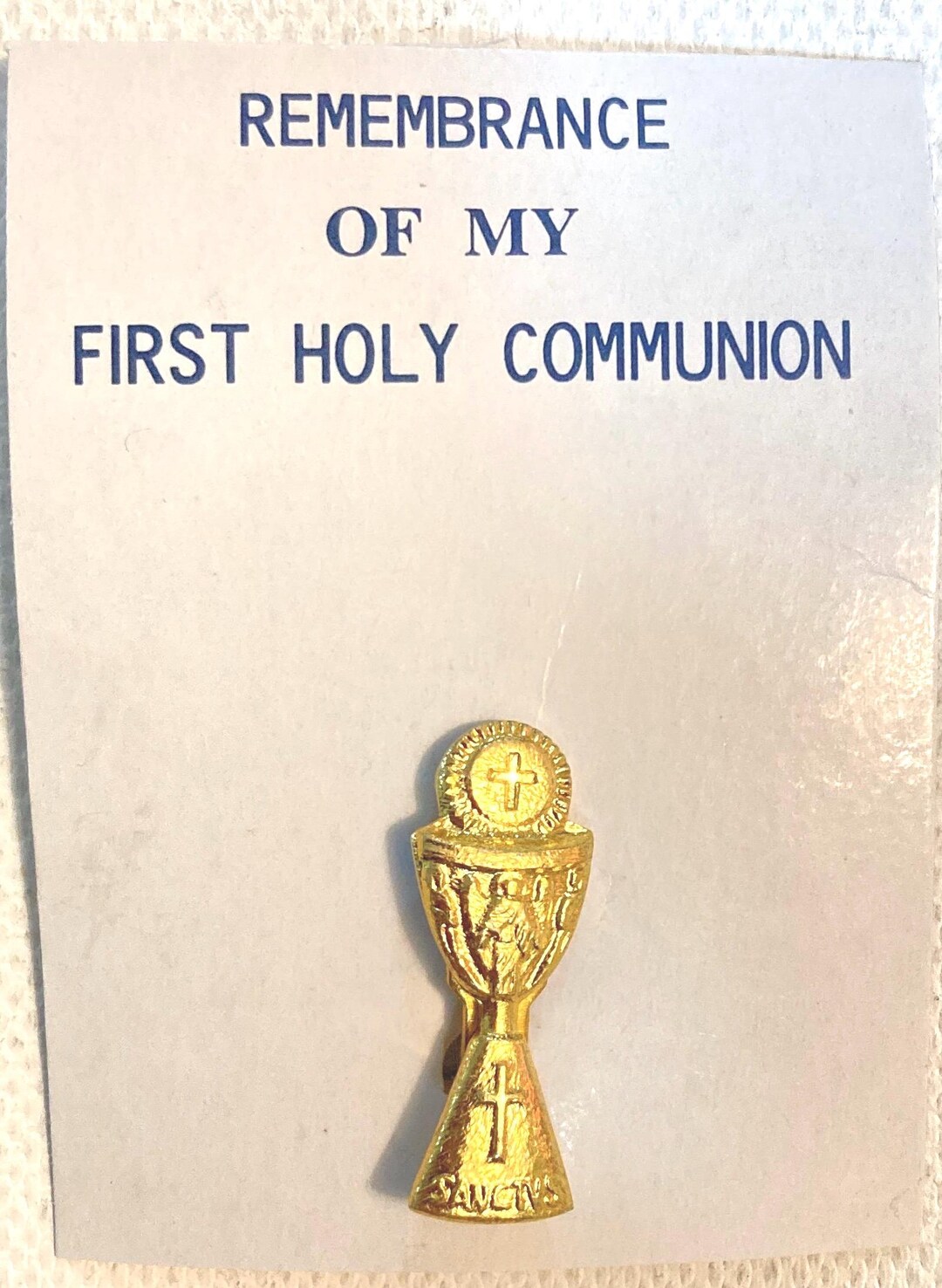 First Communion Brooch First Holy Communion Chalice Pin – 1 Inch Gold Plated Brooch on ...