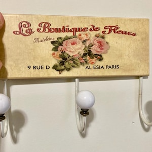 Shabby Chic Floral Hakenleiste: Französisches Landhaus Dekor, &quot;La Boutique de Fleurs&quot;