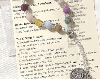 Gemstone 12 Step Serenity Chaplet   • AA Recovery Serenity Prayer Chaplet
