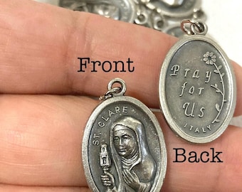 Saint Clare Medal – St Clare of Assisi- Made in Italy