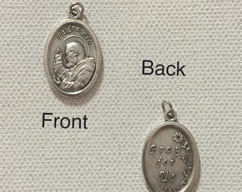 St. Padre Pio Medal | Oval I  Made in Italy 1 inch