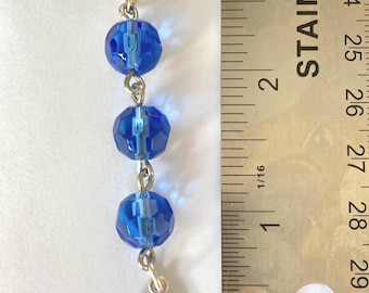 Blue Soft Faceted 3 Hail Mary Zipper Pull: Small Miraculous Medal