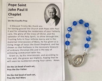 Saint John Paul II Chaplet ( Our Lady of Częstochowa on the reverse of the medal) Includes prayer instructions