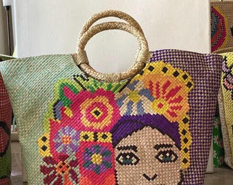 Handwoven Natural Fiber Tikog Buri Portrait Handbag | Filipino Artisan Woven Bag
