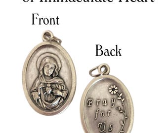 Catholic Saints Medals – Our Lady & Patron Saints – Italian Silver Tone Devotional Medal