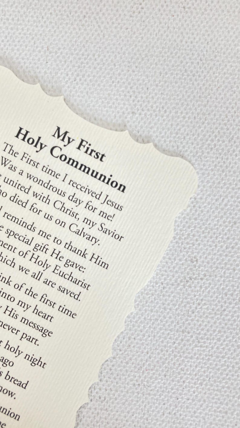 First Holy Communion Prayer Card – Made in Italy – Scalloped Gold Foil ...