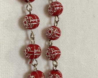 Red Rose One-Decade Rosary – Miraculous Medal, Made in Italy