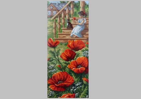 New UNOPENED Russian Counted Cross Stitch Kit PANNA PR-7017 On Christmas Eve Dog