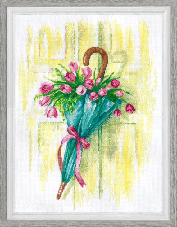 NEW UNOPENED Russian Counted Cross Stitch Kit OVEN 748 Chamomile and strawberry Flowers berries