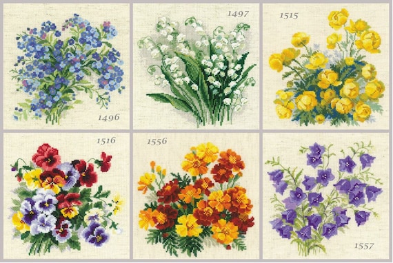 /"Pansy Medley/" Counted Cross Stitch Kit RIOLIS 1516