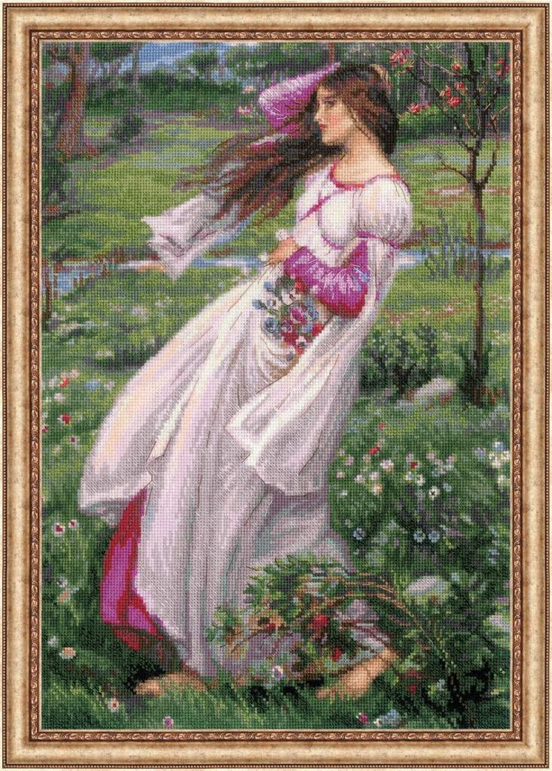 NEW UNOPENED Russian Counted Cross Stitch KIT Riolis Premium 100055 Windflowers