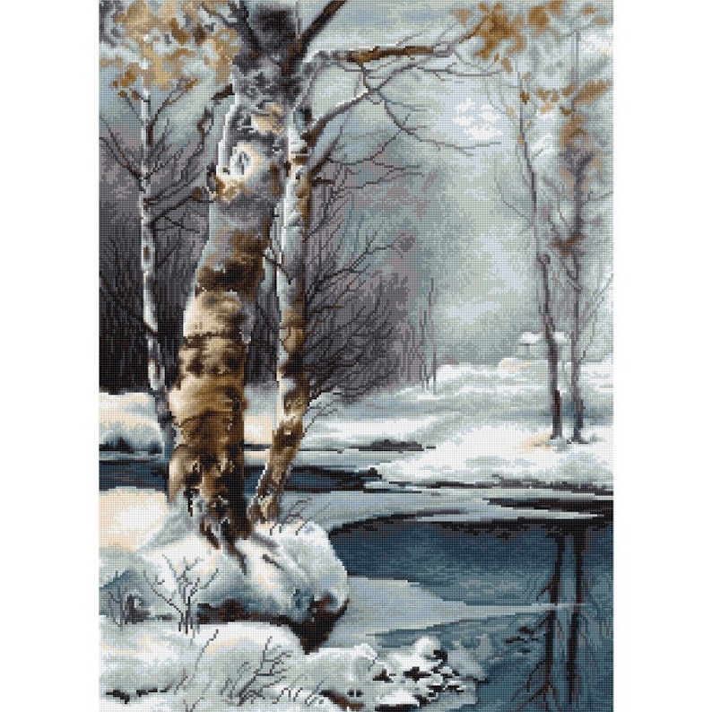 NEW UNOPENED Needlepoint Embroidery KIT Petit point Gobelin Luca-S G560 The Winter Landscape