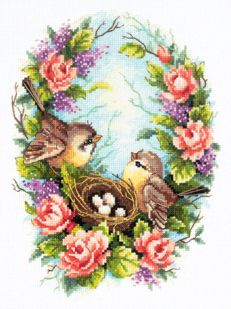 NEW UNOPENED Russian Counted Cross Stitch KIT Magic Needle 64-01 Swans